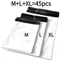 Mixed Pack Of 45/75 White Courier Bags, Extra Durable Self-Adhesive Shipping Bags (15 Pieces Of Each Size), Waterproof Polyethylene Mailing Bags Suitable For Garments And Large Parcels - White - View 3