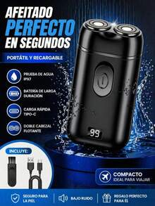1 Piece USB Rechargeable Electric Shaver With LED Display For Men, Rotary Shaver - Black - View 10