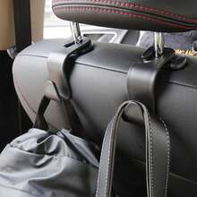 1/4 buah Gantungan Penyimpanan Mobil Universal, Gantungan Sandaran Kepala, Gantungan Jok Mobil, Rak Penyimpanan Plastik, Gantungan Tas/Dompet, Aksesoris Mobil, Aksesoris Interior Mobil, Perlengkapan Mobil, Persediaan Mobil - Hitam - View 2
