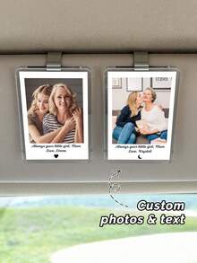 Custom Acrylic Mother's Day Car Sun Visor Clip, Customizable Photo And Text, Personalized Gift For Mom, Unique Car Accessory From Daughter/Son, Meaningful Mother's Day Gift - Multicolor - View 2