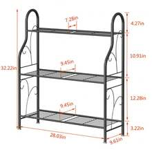 SORCEDAS - Soporte de plantas para interior de 3 niveles, hecho de metal, para exteriores, estante para plantas de esquina con múltiples soportes, para sala de estar, balcón, jardín, color gris oscuro. - Multicolor - Ver 6