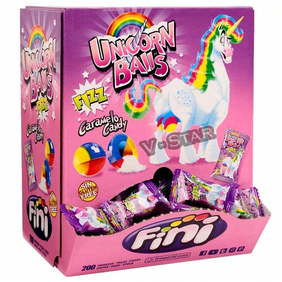 FINI Unicorn Ball Fizz - Dulces y dulces (200) - 200 - Ver 1