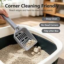 Lightweight Cat Litter Scoop With Fine Sift Holes - Durable, Easy-Clean Litter Sifter For Cats, Multiple Colors - Light Grey - View 2