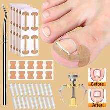 28pcs/Set Ingrown Toenail Filler Pads Nail Correction Stickers Ingrown Nail Tools Nail Cleaning Tools Suitable For All Types Of Foot Care - Multicolor - View 6