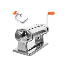 6-Speed Adjustable Manual Pasta Machine, Stainless Steel Hand Crank Dough Roller, Table Clamp Design For Home Kitchen Use - Silver - View 10