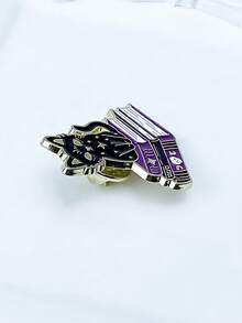 Black Cat Book Brooch Cute Gothic Enamel Pin Witchy Style Badge For Backpack Jacket Decoration - Black and White - View 5