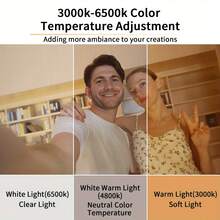 便攜式補光燈，內置電池 RGB LED 攝影燈，3000K-6500K 可調色溫迷你攝影燈，適用於自拍、直播、Vlog、化妝、旅行和內容創作，適合青少年和成人的創意禮物 - 查看 9