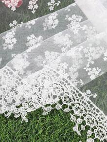 1pc Bohemian Style Lace Triangle Headscarf, Vintage French Mesh Scarf, Beach Vacation Decoration - Multicolor - View 9