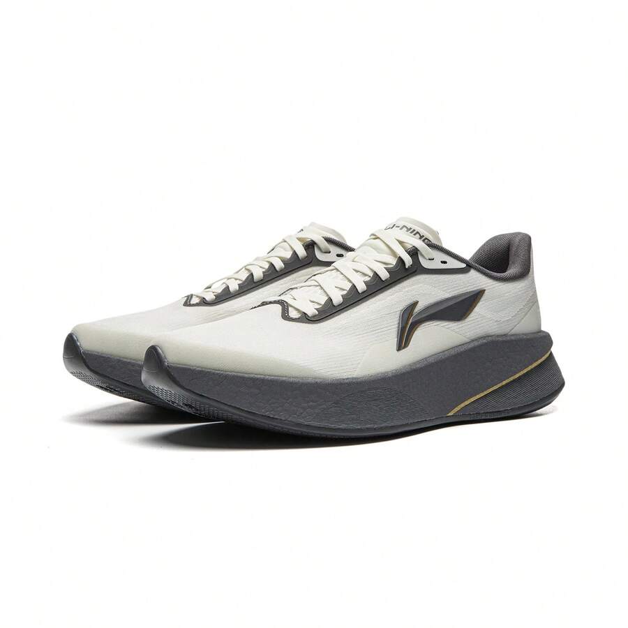 LI-NING CHAOYING Men's Lightweight Cushioned Running Shoes Professional Sports Shoes ARBW007 Legit Official Store - 白堊灰 - View 1