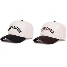 1pc Football Letter Embroidered Baseball Cap, Unisex Outdoor Sports Sun Protection Fashion Versatile Baseball Cap - Multicolor - View 8