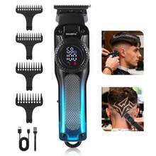 Hatteker 1pc Men's Oil Hair Clipper LCD Digital Display USB Rechargeable High Power Electric Hair Trimmer Barber Shop Hair Clipper Razor - View 14