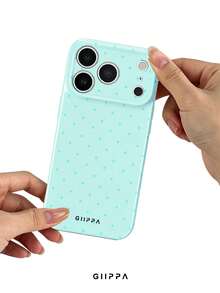 GIIPPA 1pc Light Blue Polka Dot Pattern Design Phone 17 Pro Max Phone Case, Compatible With Phone 16 Pro Max, 15 Pro Max, 14 Pro Max, Korean-Style High-End Fashion Fun Phone Case, Compatible With 11/12/13/14/15/16 Pro Max Plus, Elegant Design Suitable For Men And Women, Perfect Gift For Girlfriend On Christmas, Valentine's Day, Easter, Wedding Season And Birthday! - Baby Blue - View 4
