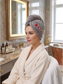 1/2/3pcsMicrofiber Hair Drying Towel Wrap, Super Absorbent Quick Dry Hair Turban Cap For Women, Anti-Frizz Bath Accessory, Soft Coral Fleece Hair Towel Wrap - Multicolor - View 2