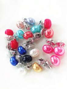 6/3/1pc Seamless Adjustable Plastic Decorative Buttons, Suitable For Shirts, Dresses, Jackets, Cardigans, Coats, And Other Fashionable Outfits. Features Pearl Sequin Flat Buttons For A Vintage Style.Crafts Supplies For Adults/Craft Supplies/Buttons - Mixed Colors - View 4