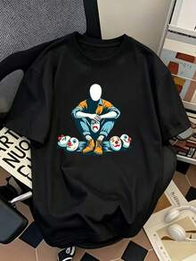 Heavy Pure Brand Printed Short-Sleeved T-Shirt Men'S Summer New Casual Large-Size Loose Versatile Top - style1 - 查看 1