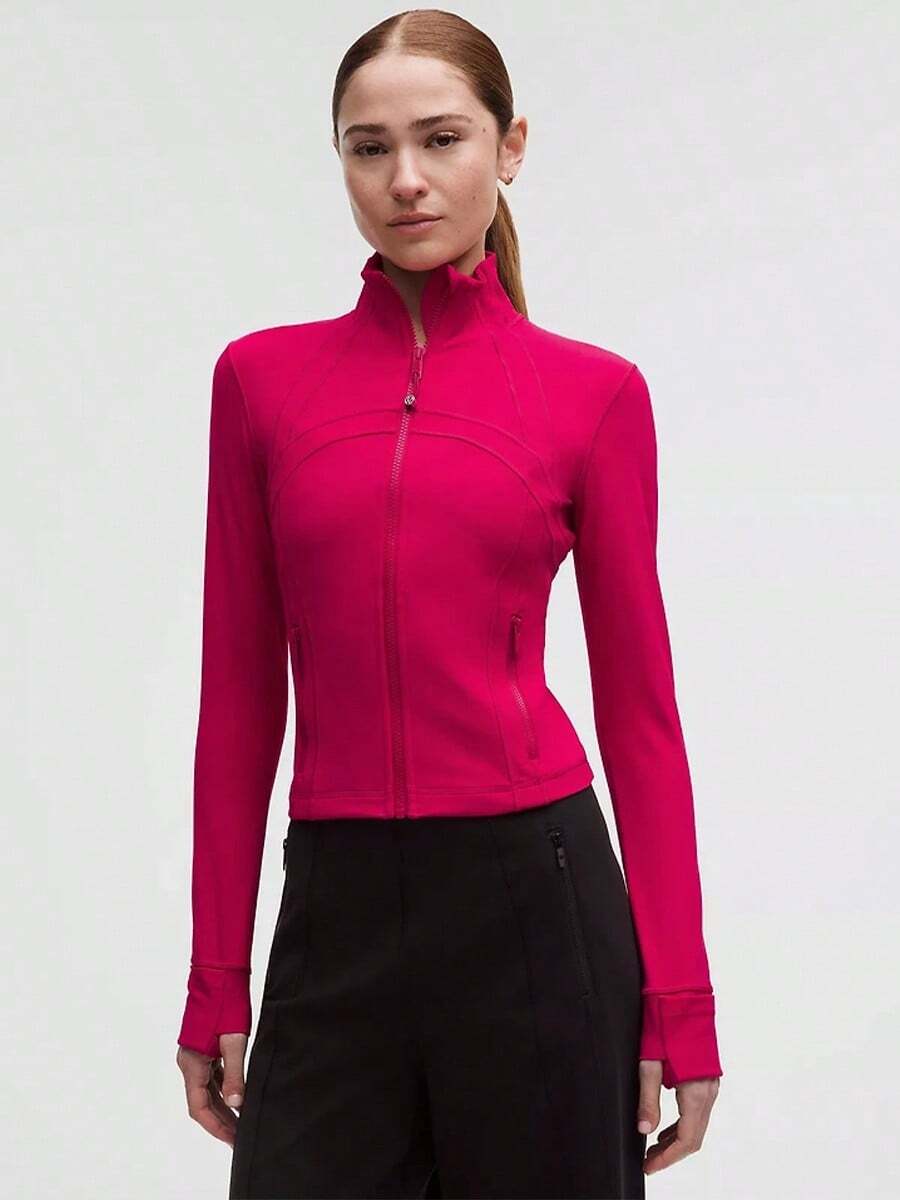 Lululemon Define Cropped Jacket Nulu Black-For Yoga Gym Running-Sweat-Wicking-Yoga-All Seasons Sport-Spring/Summer-Autumn/Winter-Back To School - Mulberry Spark - 查看 1