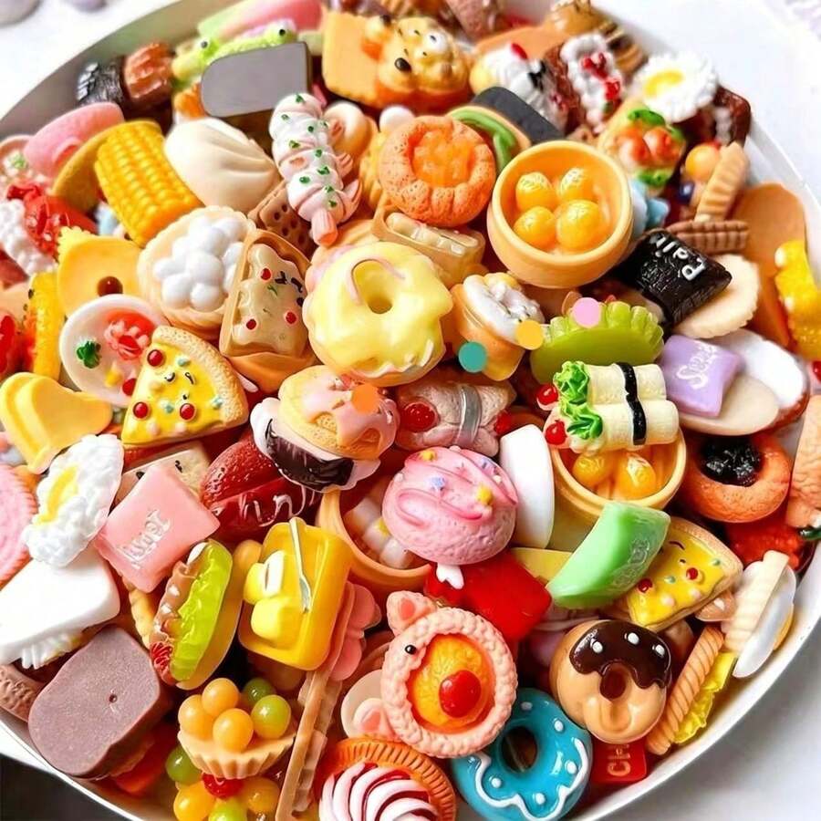 40pcs/Mainan Makanan Miniatur, Mainan Makanan Resin Campuran, Cocok untuk Dekorasi Rumah Miniatur, Dapur, Ruangan DIY, Barang Miniatur, Model Mainan Makanan Pasar Miniatur, Cocok untuk Dewasa dan Remaja - Gaya Campuran Acak - Berbagai gaya - View 1
