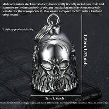 AD 1 buah Bel Motor, Aksesori Bel Sepeda, Perlengkapan Pelindung Keselamatan Bersepeda, Bel Malaikat Motor, Bel Pengusiran Setan, Motor Retro Punk, Bel Keberuntungan Sepeda Stainless Steel - Lonceng Ksatria LD - View 10