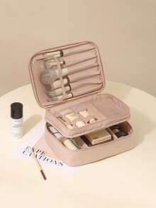 1 buah Tas Kosmetik Kain Oxford Portabel Gaya Minimalis Kotak Penyimpanan Tas Perlengkapan Mandi Kapasitas Besar Tas Rias Wanita Tas Perlengkapan Mandi - MultiWarna - View 15