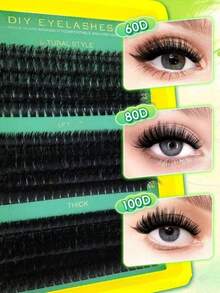15 Rows 290 Pcs 5D Individual Lashes 60D 80D 100D D Curl 10-16mm Thick Fluffy Mixed Cluster Lashes DIY Makeup For Daily Use - 查看 10