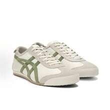 Asics Authentic Onitsuka Tiger Mexico 66 Leather Sneakers - White/Blue/Red Classic Low-Top | Premium Japanese Heritage Footwear | Slim-Profile Lightweight Trainers - 米綠色 - 查看 4