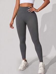 Seamless Yoga High Elasticity Casual Leggings | Women's Tight Pants - Grey - View 3