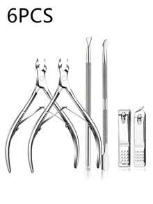 PYDESA 12/6/4/1pc Professional Cuticle Care Set, Stainless Steel Nail Clipper, Pliers, Pusher, Trimmer Set, Manicure Pedicure Tools For Removing Dead Skin And Calluses, Home Salon Nail Care Tools - Silver - View 8