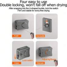 Retractable Clothesline - Portable Heavy Duty Indoor And Outdoor Washing Line - Wall Mounted Drying Rack Clothing Line Retracting Hanging Lock To Prevent Sagging - XJZM003 - View 8