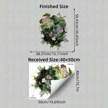 1件熱帶叢林2D牆貼，粉色花朵與綠葉裝飾貼紙，可移除植物牆面藝術裝飾，適用於客廳、臥室或辦公室居家 - 多色 - 查看 15