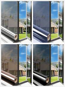 One-Way Privacy Window Film, Daytime Privacy Window Film, Home Anti-UV Mirror Film, Glue-Free Static Adhesion Heat Insulation Reflective Glass Film, Suitable For Home And Office - Multicolor - View 1