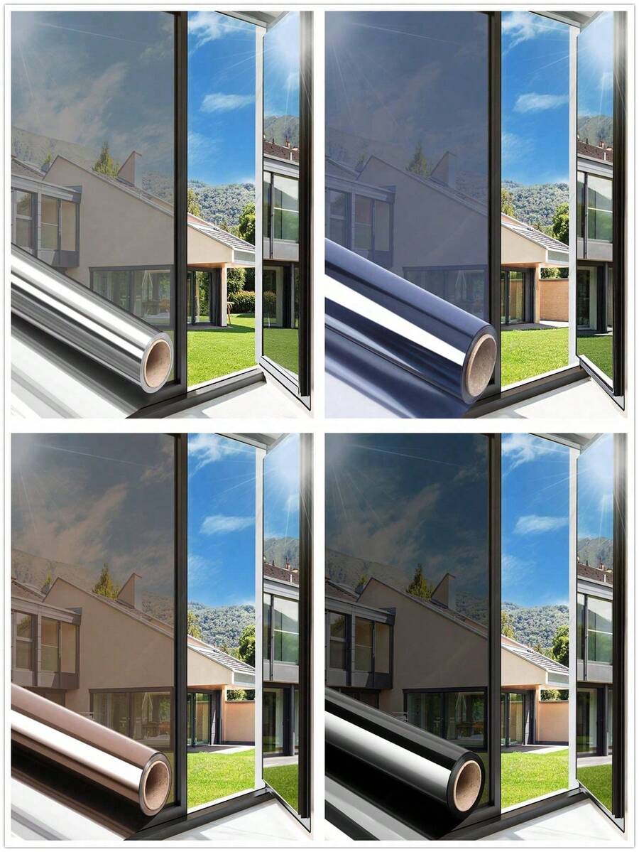 One-Way Privacy Window Film, Daytime Privacy Window Film, Home Anti-UV Mirror Film, Glue-Free Static Adhesion Heat Insulation Reflective Glass Film, Suitable For Home And Office - Multicolor - View 1