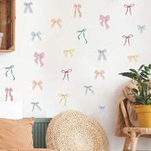 Watercolo Bows Ribbons Wall Stickers Decals Wedding Party School For Bedroom Living Room Playroom Home Wall Decor - Bow - View 3