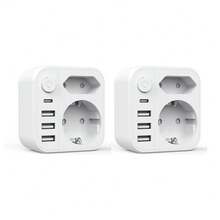 3680W High Power EU Plug AdapterEU Wall Plug Adapter With Type‑C & 3 USB Ports, Power Switch Multi‑Socket Outlet Extender - EU E Type Plug(220-240V) - View 7