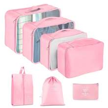 7pcs Travel Craft Organizer, Artwork Storage, Transport Protection, Solid Color Multi-Functional Luggage Storage Bag, Various Sizes Dust-Proof Bags, Efficient Packing And Organization, For Travel Bag Storage, Large Travel Bag Set, Closet Organizer - Multicolor - View 3