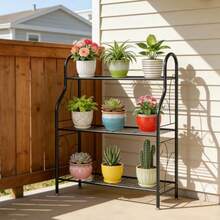 SORCEDAS - Soporte de plantas para interior de 3 niveles, hecho de metal, para exteriores, estante para plantas de esquina con múltiples soportes, para sala de estar, balcón, jardín, color gris oscuro. - Multicolor - Ver 3