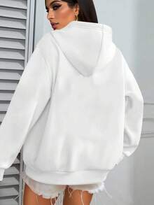 Women's Autumn Clothing,Fashionable Unisex Lobster Pattern Hooded Sweatshirt,Suitable For Everyday Casual Wear. - White - View 3