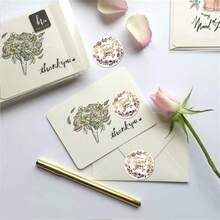 500pcs/Roll 3.8cm Round Self-Adhesive Sealing Stickers, Olive Wreath Pattern With Exquisite Rose Gold Foil, Christmas Holiday Greeting Labels, Roll Design Easy To Store And Carry, Suitable For Baking Dessert Packaging, Holiday Gift Decoration - Multicolor - View 7