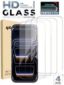 4片裝 17 Pro Max/17 Pro 鋼化玻璃螢幕保護貼，9H 硬度，高清晰透明，防刮，易安裝，緊密貼合，相容 iPhone 18/16/15/14/13/12/11 系列，手機配件，適用於手機殼，日常必需品 - 無色 - 查看 26