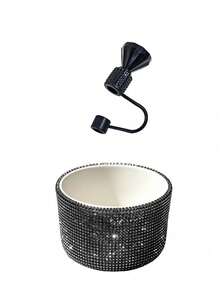 Silicone Cup Sleeve With Sparkling Rhinestone Decoration And Crown Straw Lid, Fits 30oz And 40oz Cups With Handles, Decorated With Rhinestones And Crown, Suitable For Office, Restaurant, Cafe, Car Interior, Kitchen, Bedroom, Vacation, Camping, Essential Travel Accessory For Spring And Summer. Birthday Gift, Wedding Accessory, Back To School Gift, Easter Gift, Mother's Day Gift, Teacher's Day Gift, Women's Birthday Gift Decoration - Multicolor - View 14