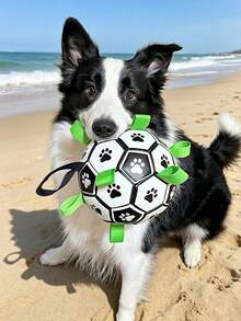 Pet Dog Toy Built-In Webbing Football Interactive Dog Toy Indoor Outdoor Dog Toy Regular Dog Football Available For Large, Medium, And Small Dogs - White - View 15
