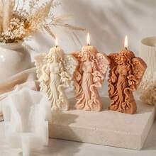 3D Angel Candle Silicone Mold Handmade Candle Making Mold Vintage Angel Girl Statue Candle Mold Winged Angel Sculpture Candle Mold For Wedding Home Decoration Gift - Angel Mold - View 4