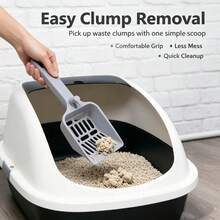 Lightweight Cat Litter Scoop With Fine Sift Holes - Durable, Easy-Clean Litter Sifter For Cats, Multiple Colors - Light Grey - View 5