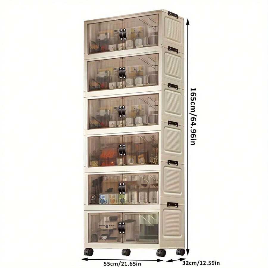 6-Tier Stackable Storage Bins With Secure Lids & Front Doors ...