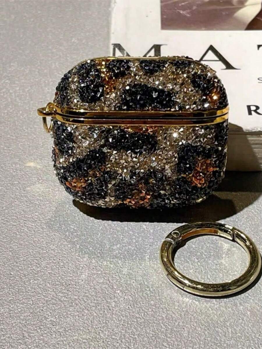 Luxury Bling Rhinestone Leopard Print Compatible With AirPods Pro, Wireless Bluetooth Earphone Case Compatible With Airpods Pro 1/2/3/4/5 Spring Gift Party - Multicolor - View 1