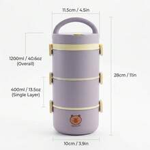 Portable 304 Stainless Steel Thermal Lunch Box, Sealed Leak Proof Bento Box, Dishwasher & Microwave Allowable,Reusable Fruit Salad Food Storage Container, Suitable For Student And Adult Use In School, Office,Picnic, Travel,Back To School - Multicolor - View 33