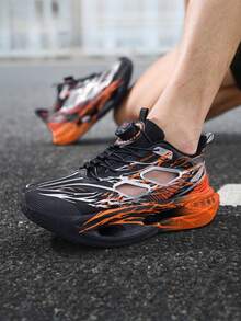 Sepatu Lari Pria, Jaring Bernapas Nyaman Ringan, Cocok Untuk Latihan Kebugaran, Jogging - Hitam - View 8