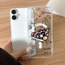 [24h Versand Aus DE/FR/ES]Clear Magnetic Wireless Charging Phone Case Colorful Pool Ball Sketch Math Formula Pattern Hard Protective Shell Fit  17Air 17 16e 11-16 Pro Max Plus,  Galaxy S21-S26 Ultra Edge Fe Plus,  , Unique Aesthetic Gift Idea For Daily Use Party Present Anti-Drop Phone Cover - 1 - 查看 1
