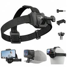TELESIN 頭帶式支架,附帽子夾快拆頭帶固定座,相容 GoPro Max Hero 13 12 11 10 9 8 X5 Osmo Nano Action 5 Pro 4 3 - 查看 13