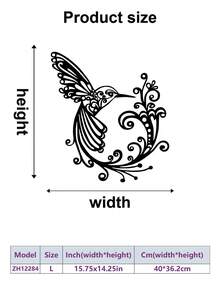 1pc Vintage Scroll Floral Hummingbird Iron Wall Decor, Exquisite Hollow Carved Bird Silhouette Hanging Ornament, Suitable For Home, Garden, Indoor/Outdoor, Farmhouse, Yard, Porch, Living Room, Bedroom, Dining Room, Beautiful Bird Decoration, Wall Hanging And Halloween, Ideal Gift Choice - Hummingbird Decorations - View 8