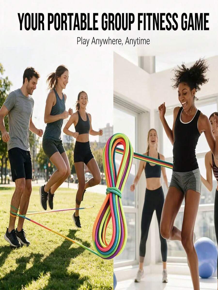 1pc Artistic Creative Elastic Jump Rope | Rubber Material, Suitable As Gift Bag Filler And Birthday Party Souvenir, Available In 5m And 3 Meters Options, Easy To Store And Convenient To Use, Jump Rope Exercise With Friends Anytime And Anywhere